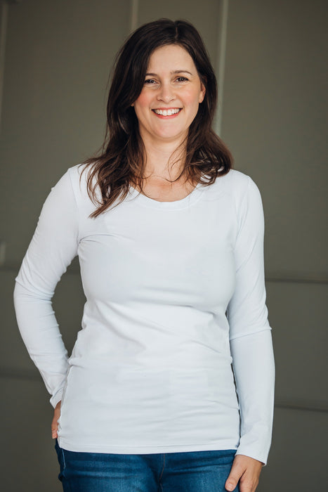 T-shirt de base, manches longues - noir