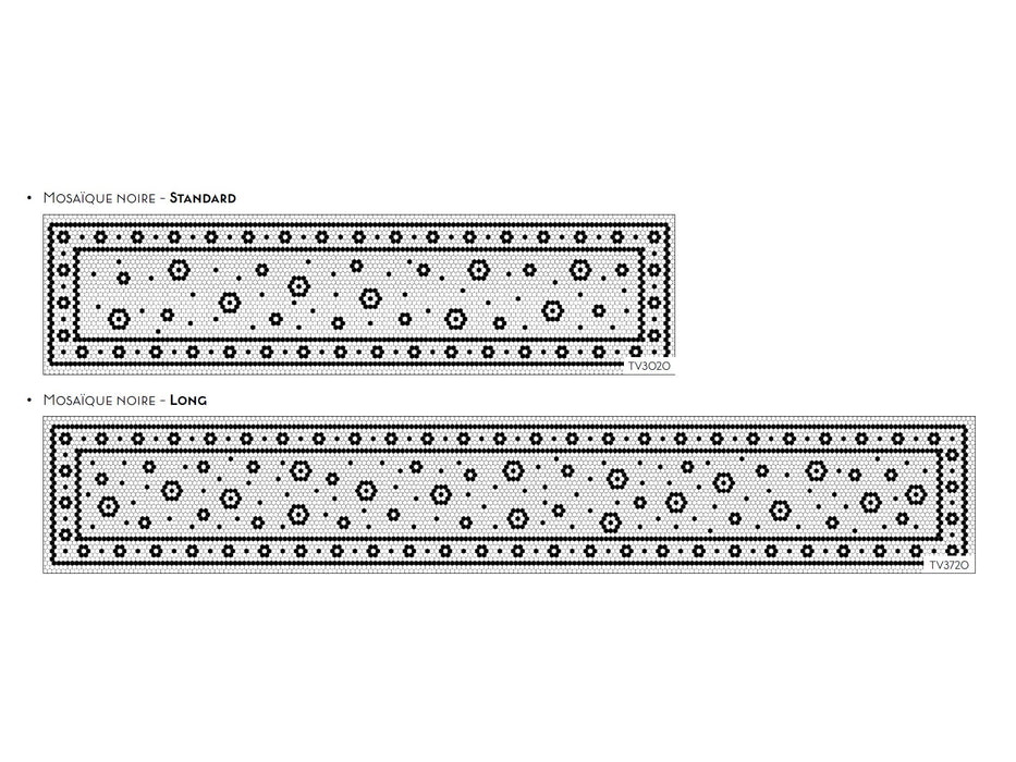 Chemin de table vinyle mosaique noire / table runner mosaic black