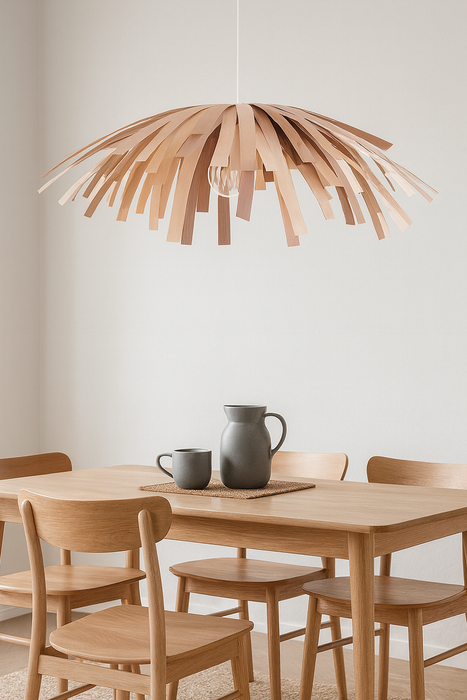 Lampe tina cheveux courts / merisier blanc et rouge