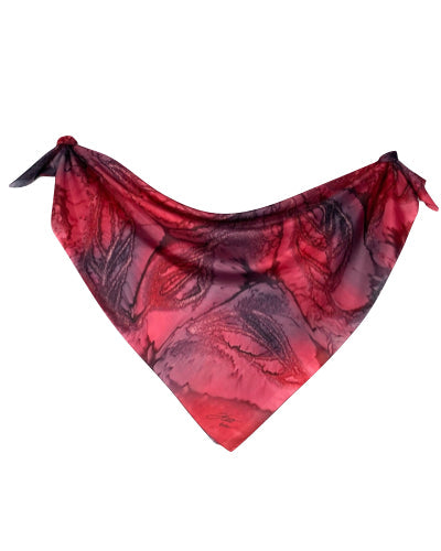 Foulard carr&eacute; de soie le rouge et le noir