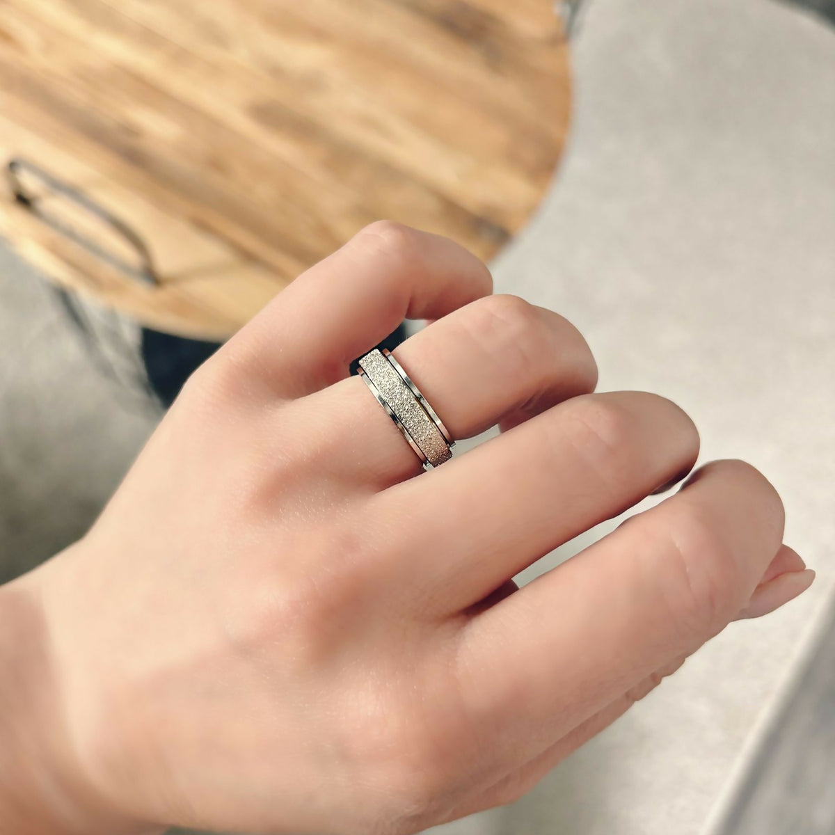 Bague Anti Stress Bague Spinner En Acier Inoxydable Pour Femmes