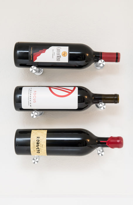 Kit vino pins designer: support présentoir mural pour 3 bouteilles de vin