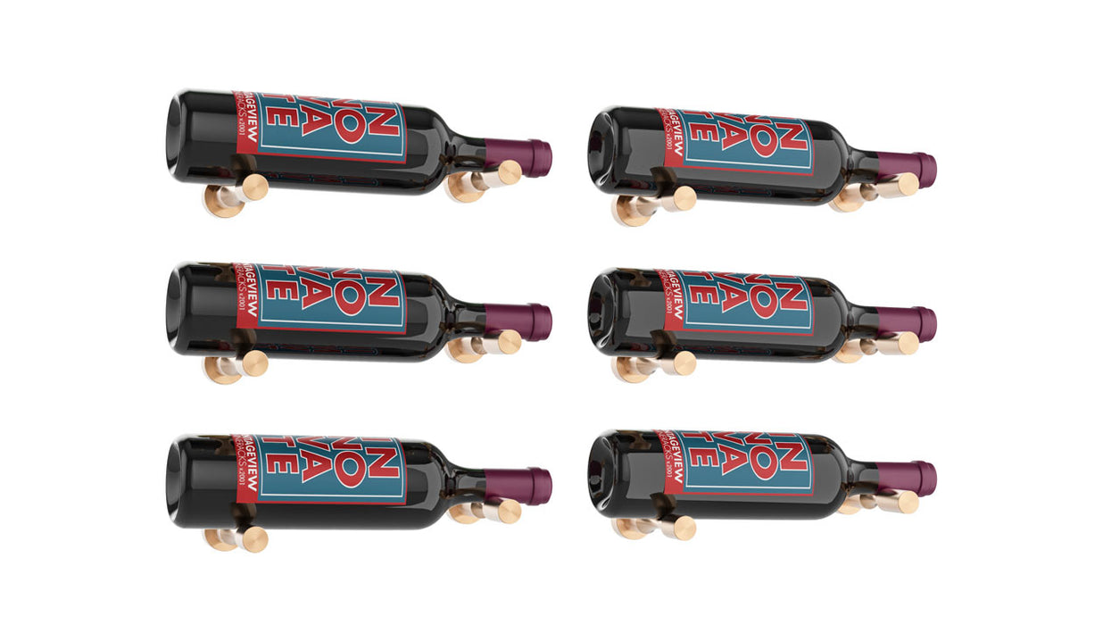 Kit vino pins designer: support présentoir mural pour 6 bouteilles de vin