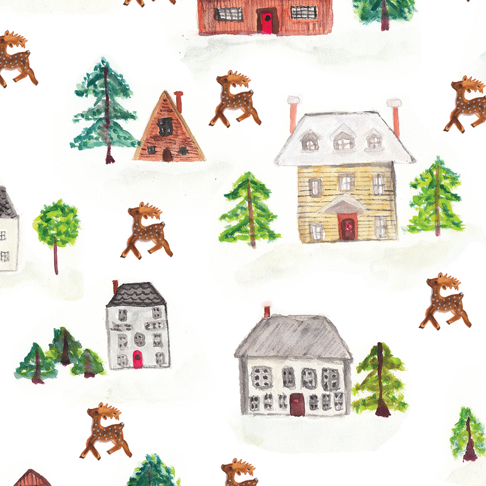 "village de noël" / "xmas village" - napperons de papier / paper placemats