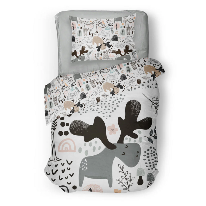 Housse de couette ou douillette wapiti -réversible ( fait au québec) - taie incluse