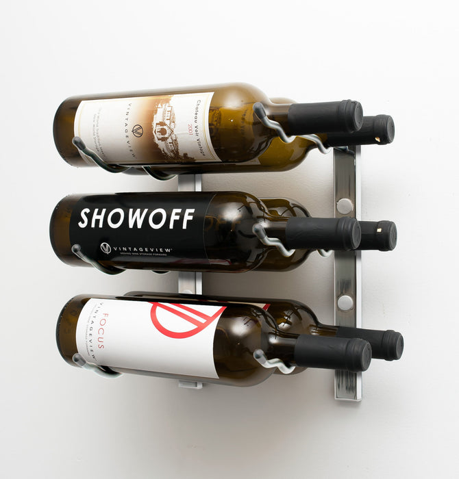 Série w1 support à bouteilles mural en métal de 30,5cm. 12 pouces (3 à 9 bouteilles)