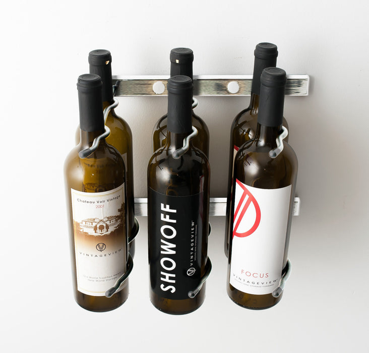 Série w1 support à bouteilles mural en métal de 30,5cm. 12 pouces (3 à 9 bouteilles)