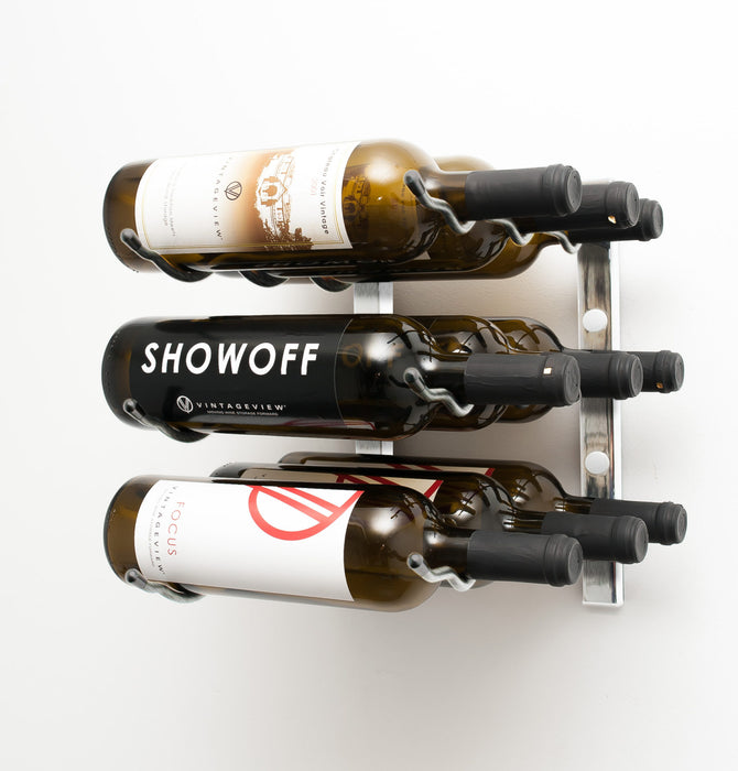 Série w1 support à bouteilles mural en métal de 30,5cm. 12 pouces (3 à 9 bouteilles)