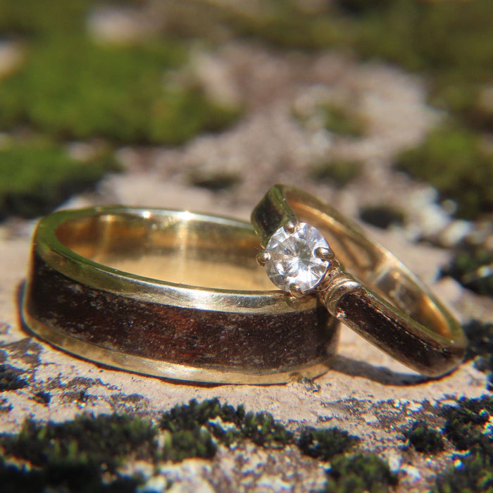 Atelier du bon bouleau Bagues Bague en bois et argent sterling ou or 14K - 18K personnalisée