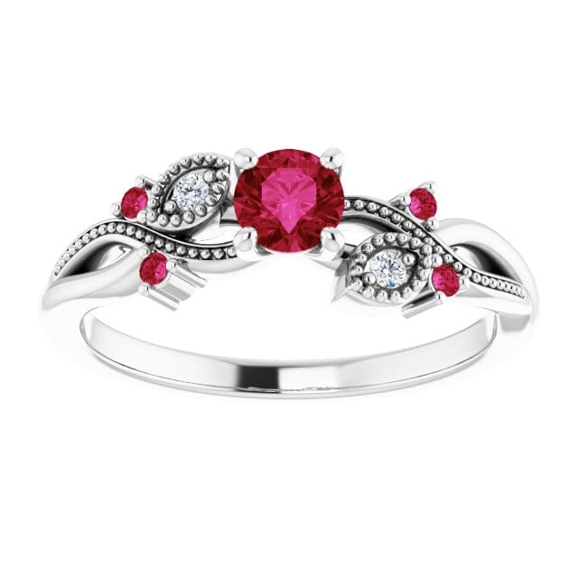 - Bagues Bague Enchanteresse en or 14K, diamants et rubis