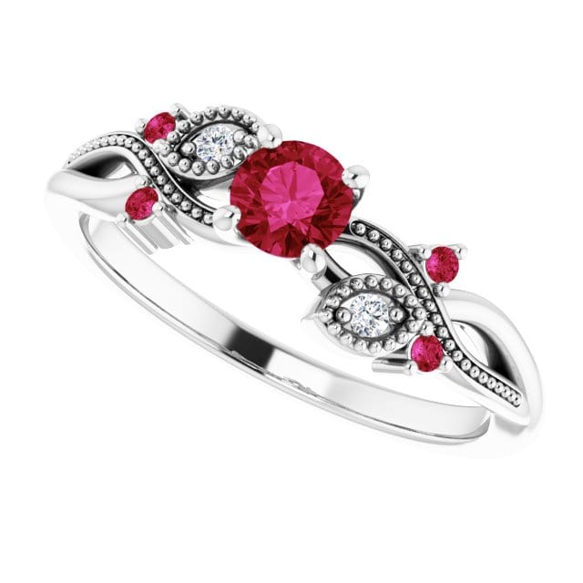 - Bagues Bague Enchanteresse en or 14K, diamants et rubis