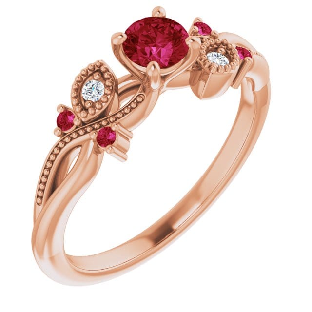 Mathieu Blanchard Bagues Bague Enchanteresse en or 14K, diamants et rubis
