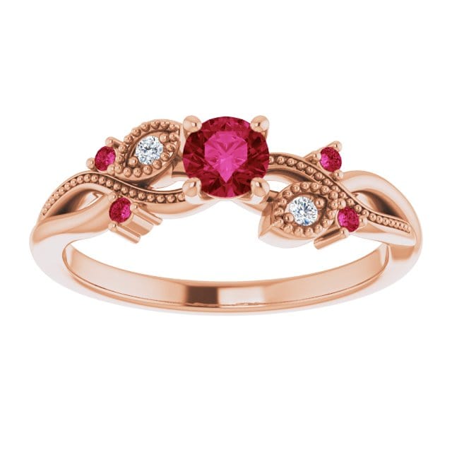 Mathieu Blanchard Bagues Bague Enchanteresse en or 14K, diamants et rubis
