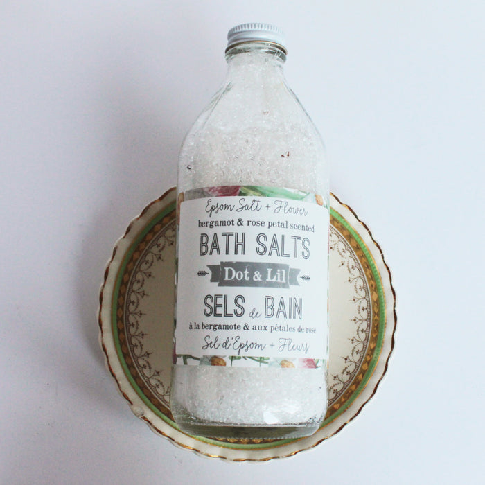 bergamot & rose petal bath salt