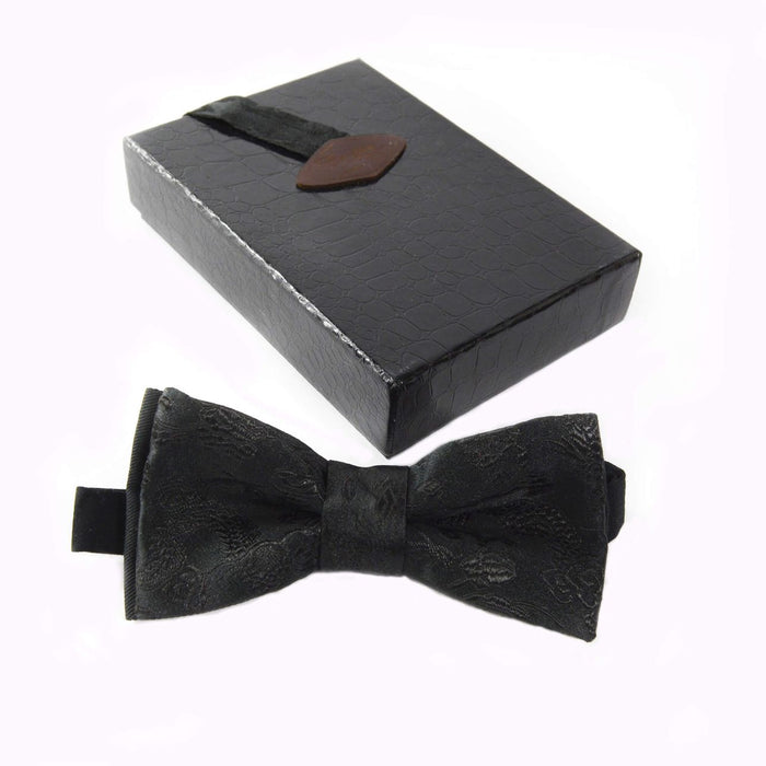 Noeud papillon noir - brocart chinois