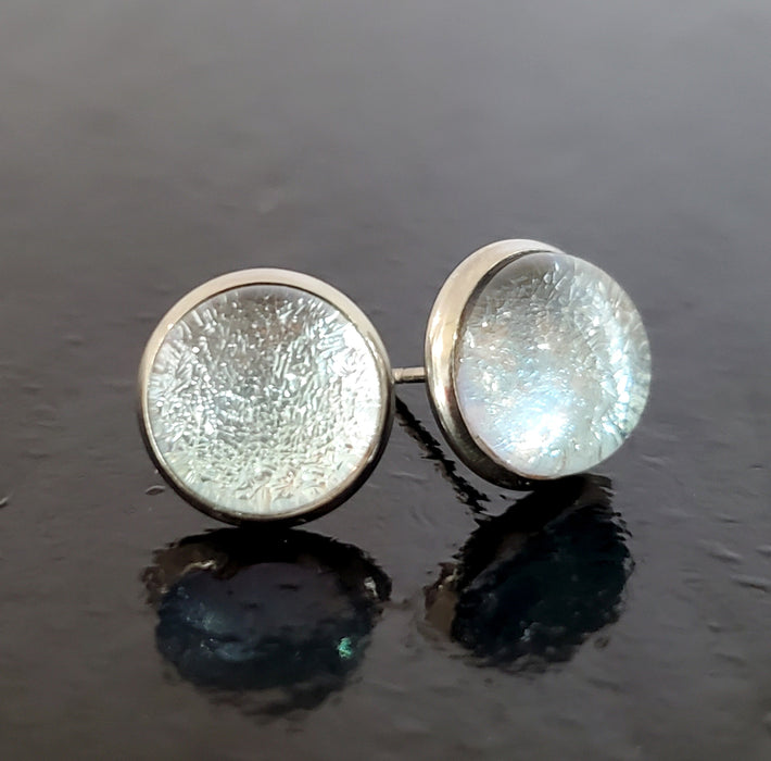 Boucles d'oreilles dorées, argent transparent