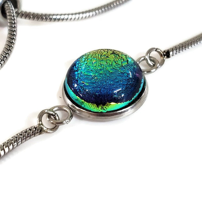 Bracelet coulissant vert-doré