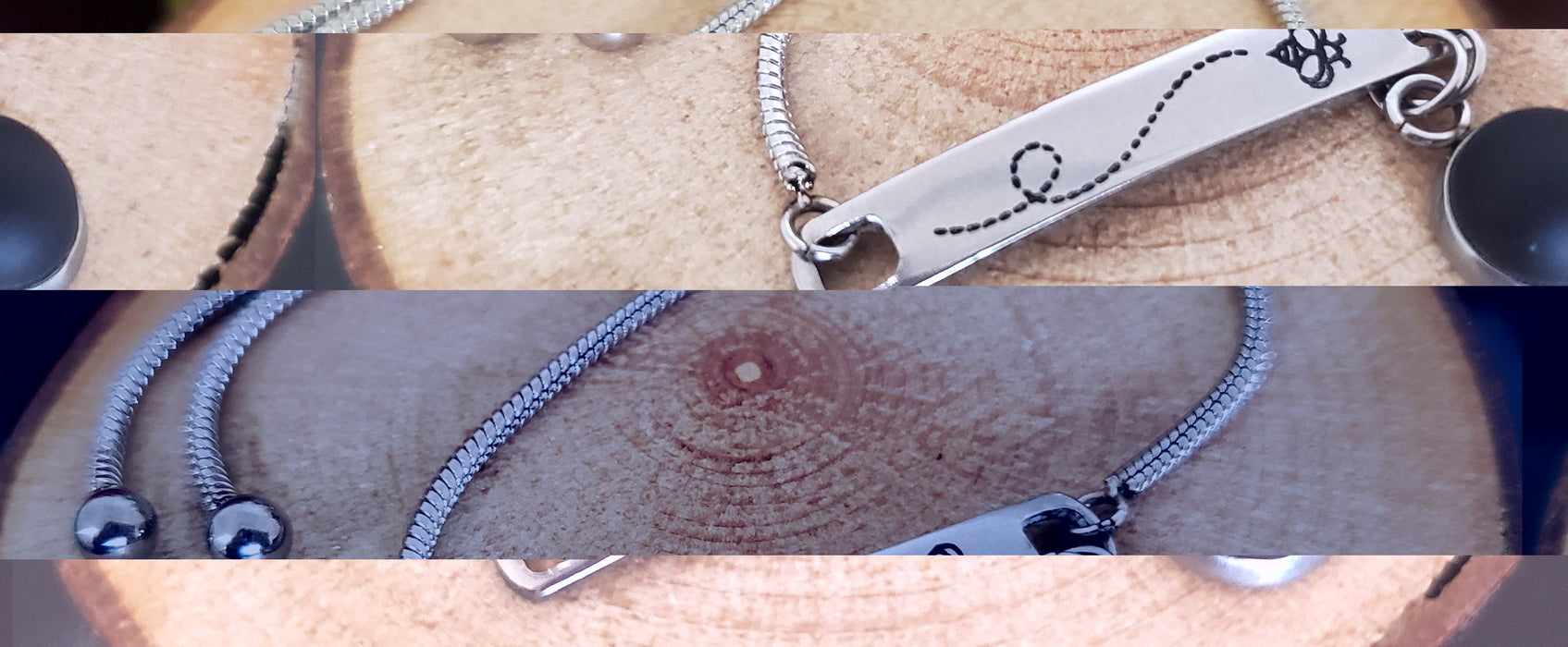 Bracelet gravé abeille