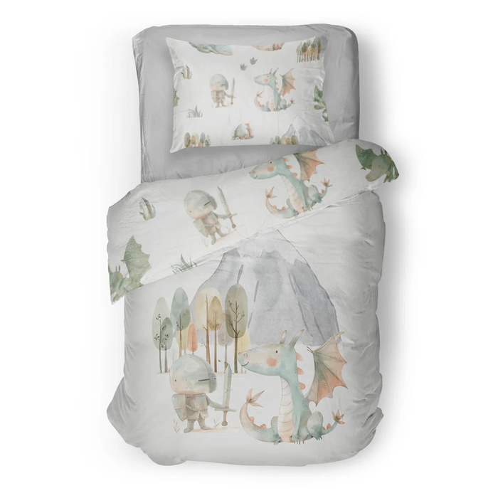 Housse de couette ou douillette chevalier -réversible ( fait au québec) - taie incluse