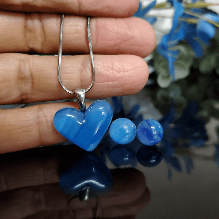 Coeur bleu foncé - Bijoux Le fil d'Ariane