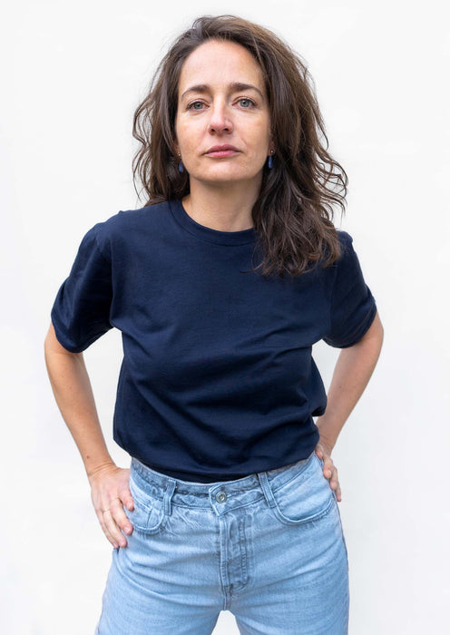 2 t-shirts bleu marine - naturel