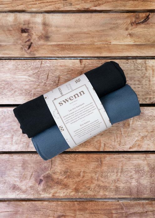 2 t-shirts noir - bleu pacifique