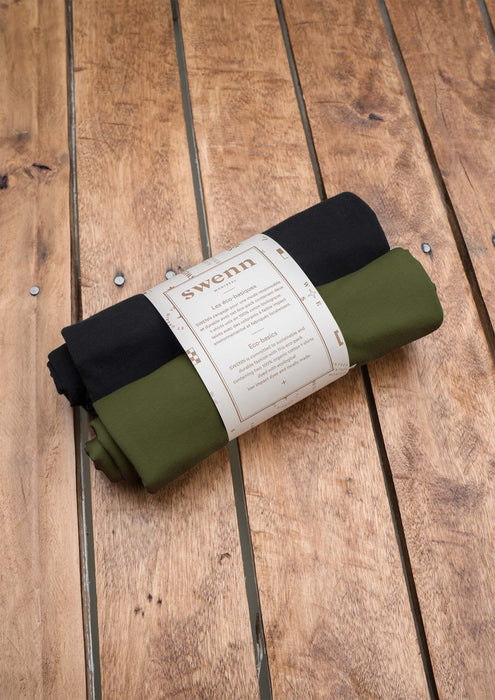 2 t-shirts noir - kaki