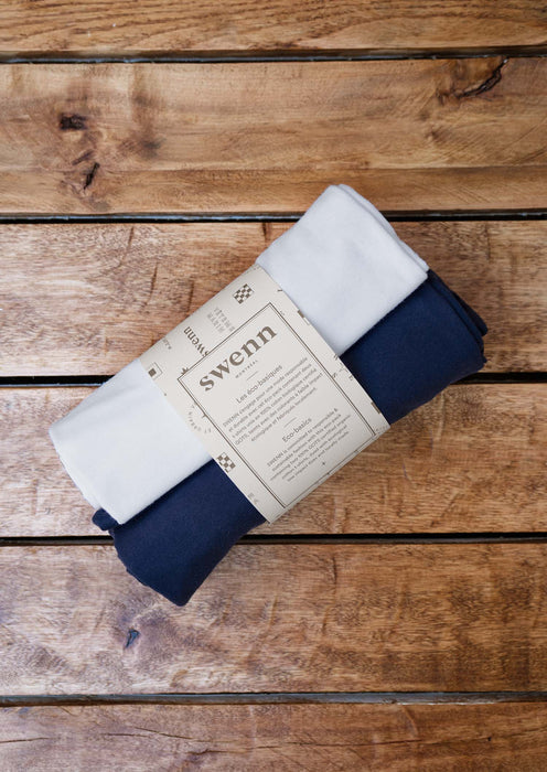 2 t-shirts blanc - bleu marine