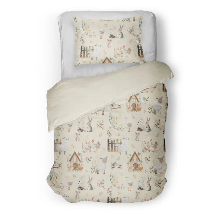 Housse de couette ou douillette ferme -réversible ( fait au québec) - taie incluse