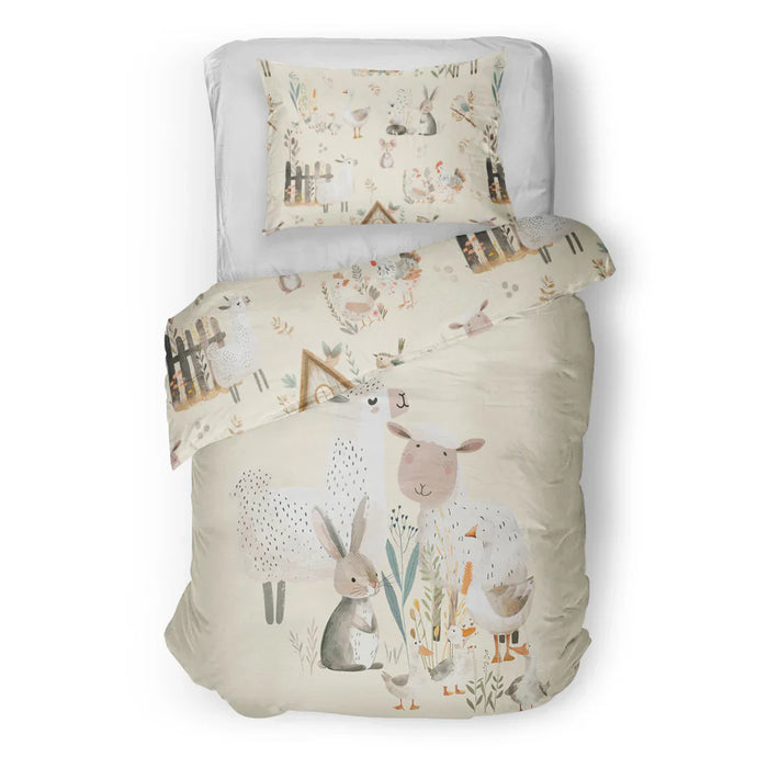 Housse de couette ou douillette ferme -réversible ( fait au québec) - taie incluse