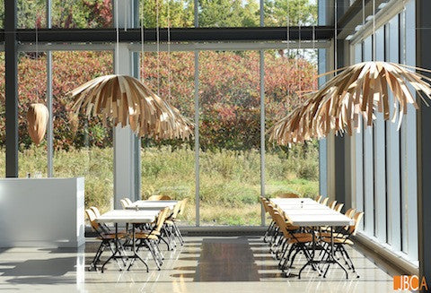 Lampe tina cheveux courts / merisier blanc et rouge