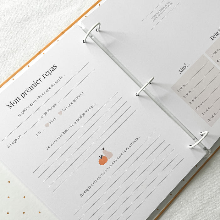 Livre bébé, Journal bébé, Planificateur de grossesse, Journal de grossesse, Cadeau de nouvelle maman, Baby Shower, Cadeau de shower, Cadeau de grossesse, Future maman, Souvenirs, mon histoire à moi, Album de bébé, Livre souvenirs, Livre cartable de bébé, Designer au Québec, Ocre