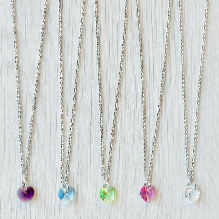 Couleurs de naissance colliers cœurs swarovski