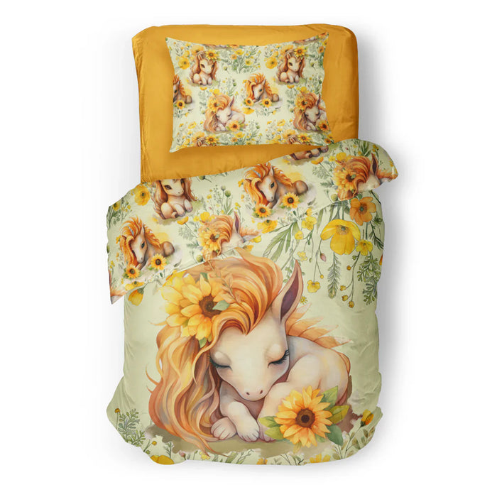 Housse de couette ou douillette licorne -réversible ( fait au québec) - taie incluse