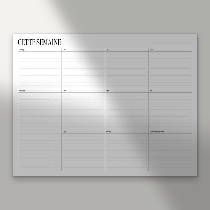 Le planificateur hebdomadaire