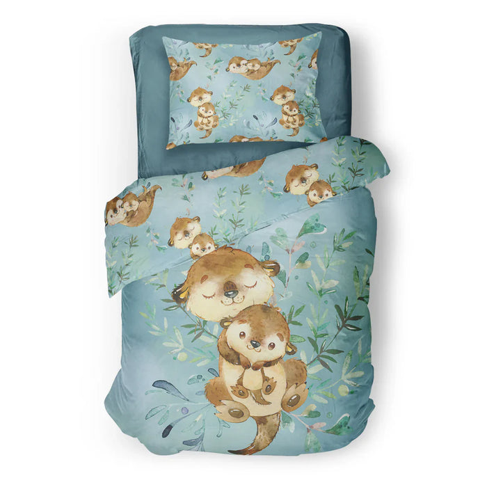 Housse de couette ou douillette loutre -réversible ( fait au québec) - taie incluse