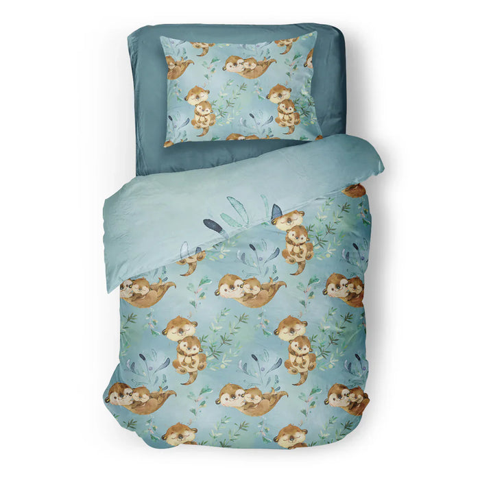 Housse de couette ou douillette loutre -réversible ( fait au québec) - taie incluse