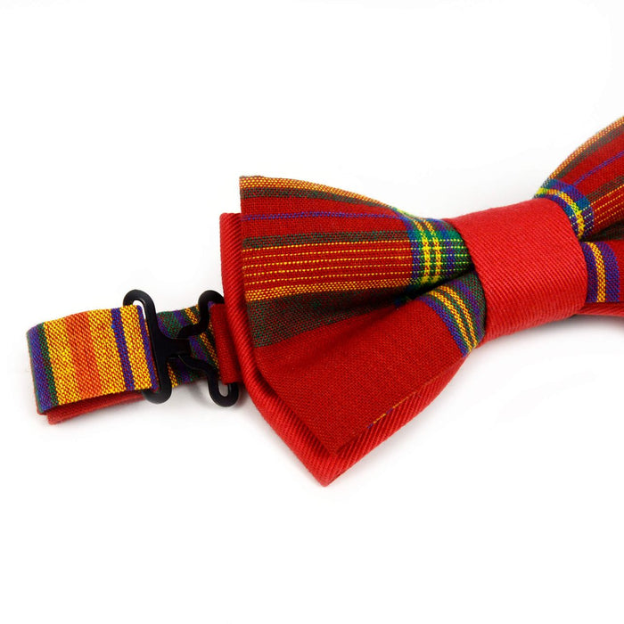 Noeud papillon à carreaux - rouge madras