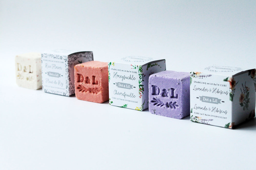 lavender & hibiscus sparkling milk bath cube