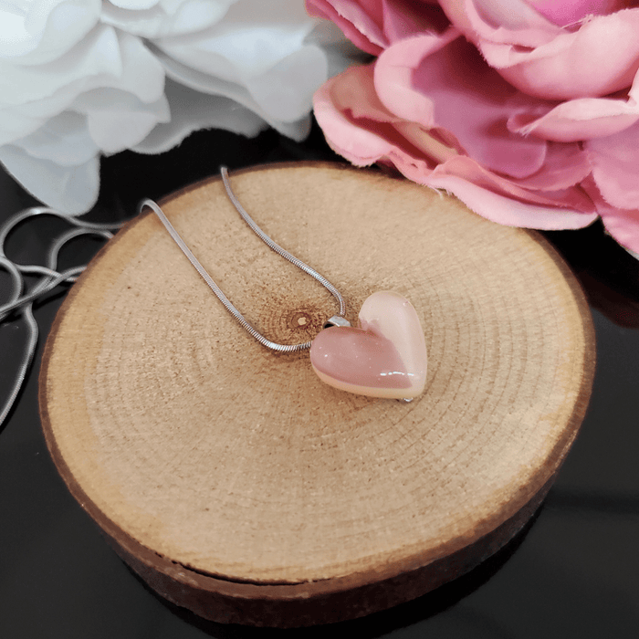 Mini coeur beige et taupe symétrique