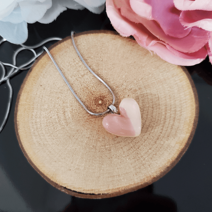 Mini coeur beige et taupe symétrique