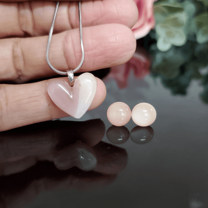 Mini coeur beige et taupe symétrique