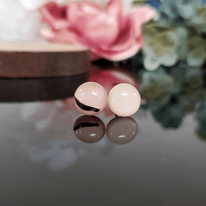 Boucles de l'ensemble mini coeur beige ligné