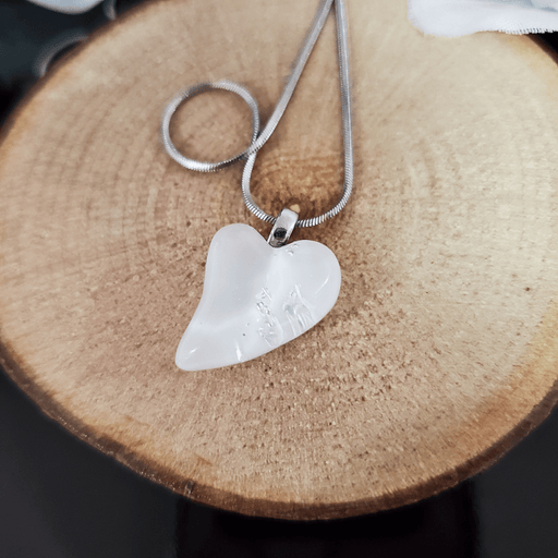 Mini coeur blanc - Bijoux Le fil d'Ariane