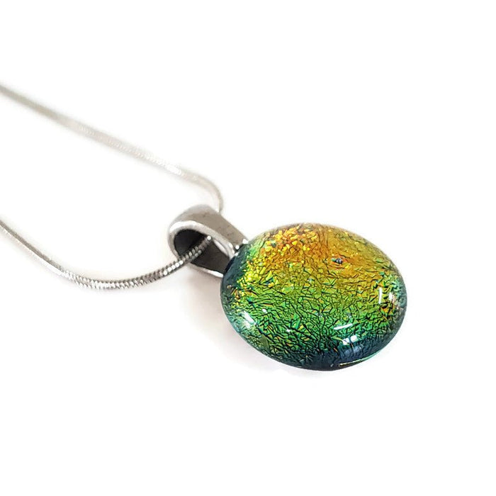 Mini pendentif, orange, verre fusion