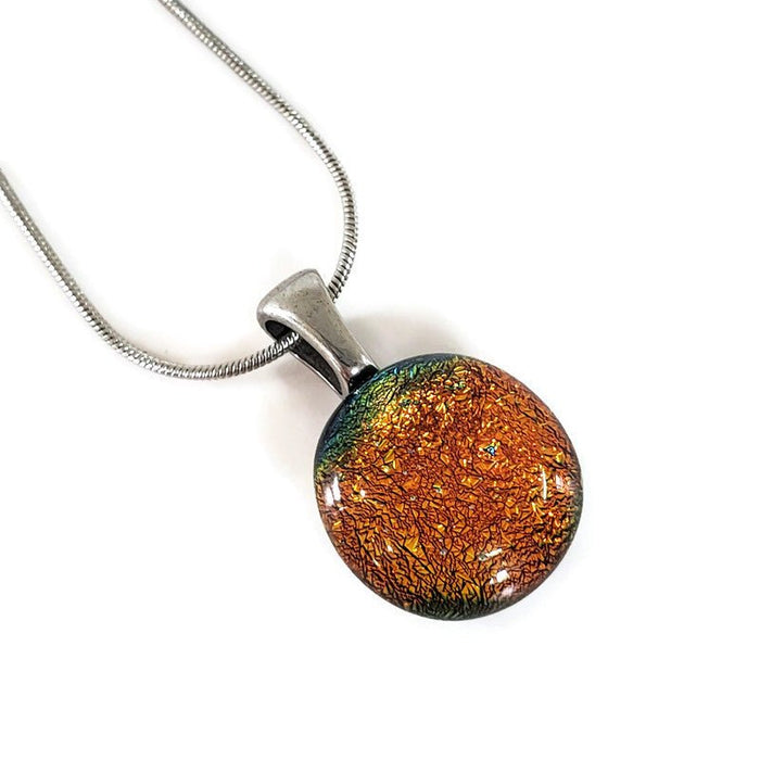 Mini pendentif, orange, verre fusion