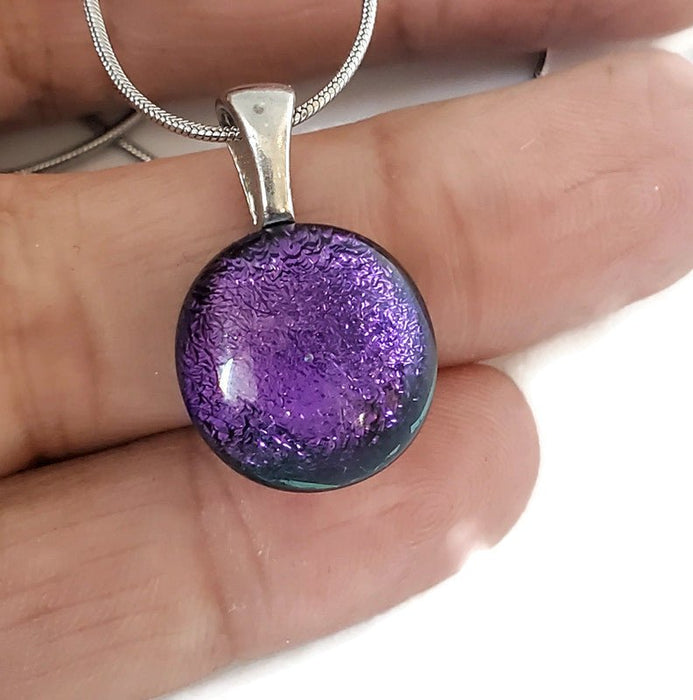 Mini pendentif, violet, verre fusion