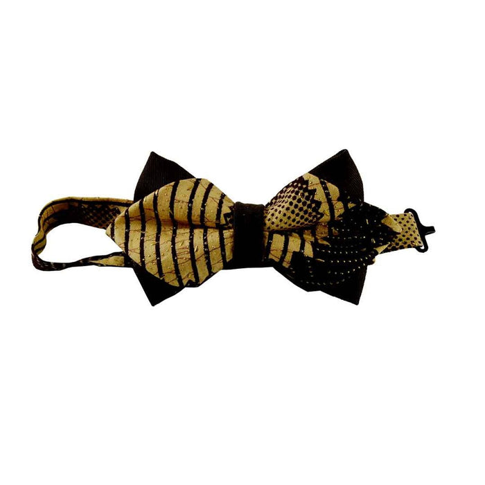 Noeud papillon pointe de diamant - jaune doré pagne wax