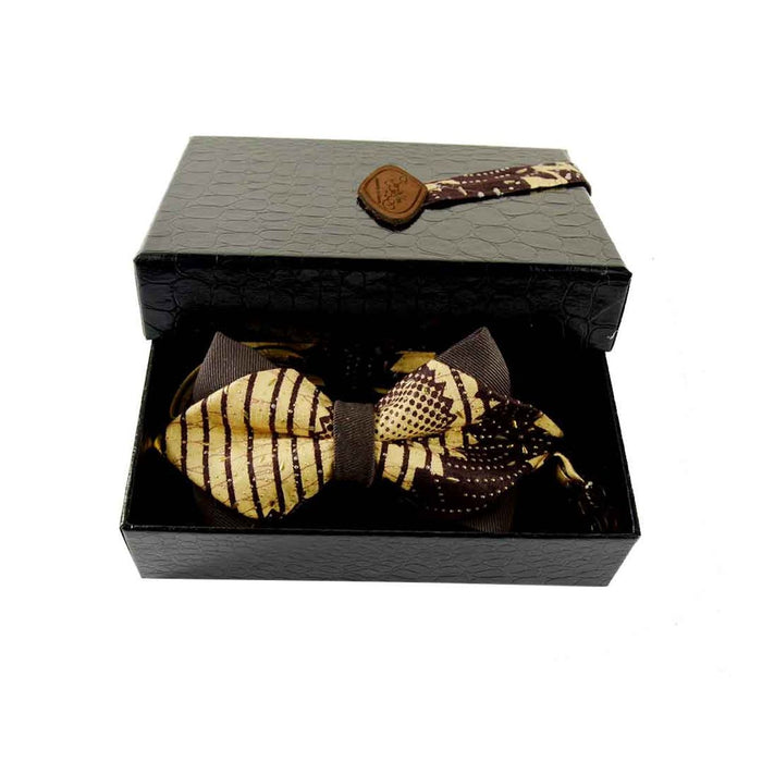 Noeud papillon pointe de diamant - jaune doré pagne wax