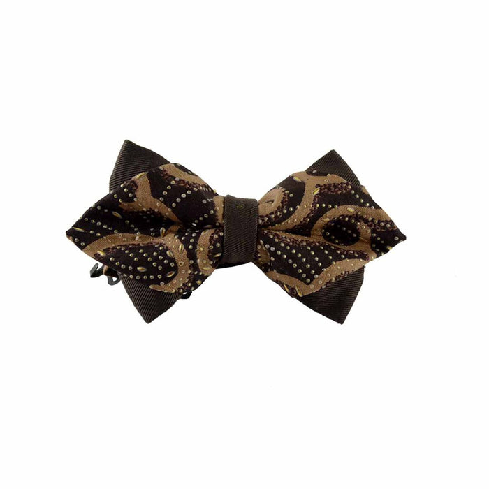 Noeud papillon pointe de diamant - brun pagne wax